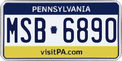 PA license plate MSB6890