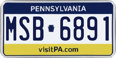 PA license plate MSB6891