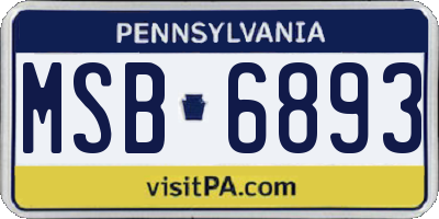 PA license plate MSB6893
