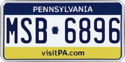 PA license plate MSB6896