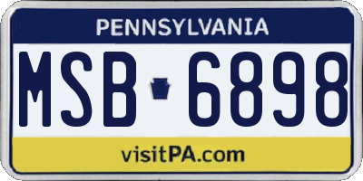 PA license plate MSB6898