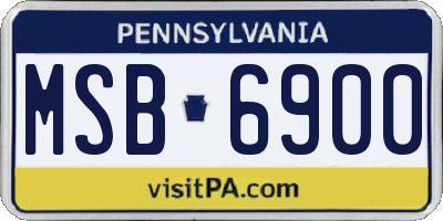 PA license plate MSB6900