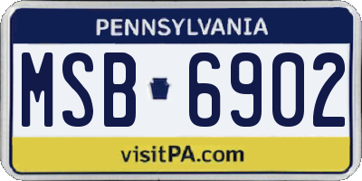 PA license plate MSB6902