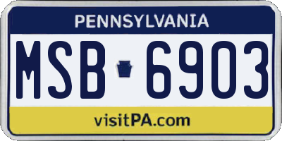 PA license plate MSB6903
