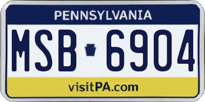 PA license plate MSB6904
