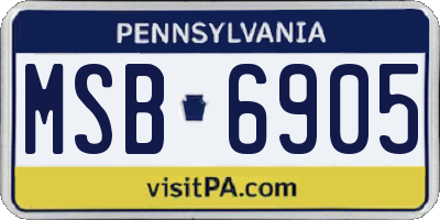PA license plate MSB6905