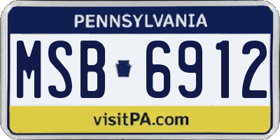 PA license plate MSB6912