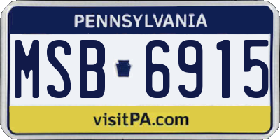 PA license plate MSB6915