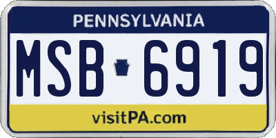 PA license plate MSB6919
