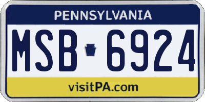 PA license plate MSB6924