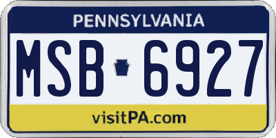 PA license plate MSB6927