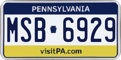 PA license plate MSB6929