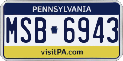 PA license plate MSB6943