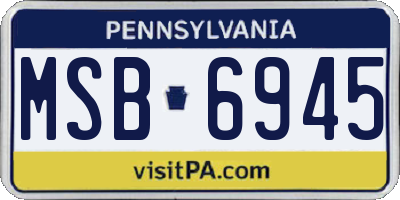 PA license plate MSB6945