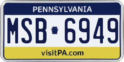 PA license plate MSB6949