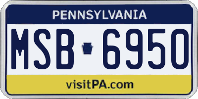 PA license plate MSB6950