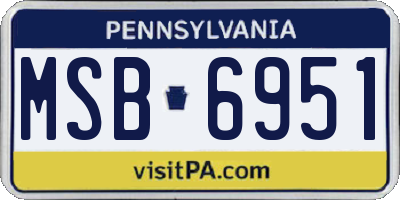 PA license plate MSB6951