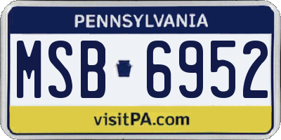 PA license plate MSB6952