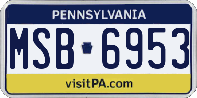 PA license plate MSB6953