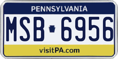 PA license plate MSB6956