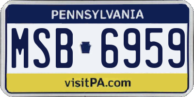 PA license plate MSB6959
