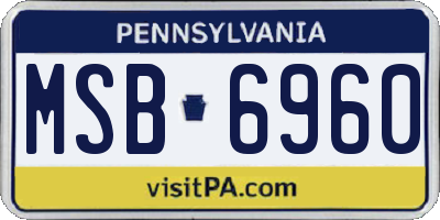 PA license plate MSB6960