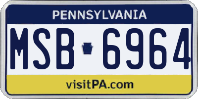 PA license plate MSB6964