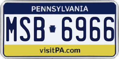 PA license plate MSB6966