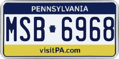 PA license plate MSB6968