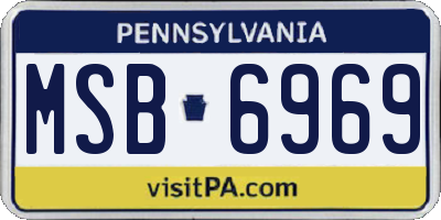 PA license plate MSB6969