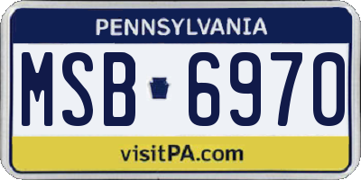 PA license plate MSB6970