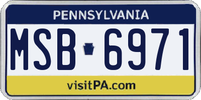 PA license plate MSB6971