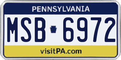 PA license plate MSB6972