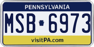 PA license plate MSB6973