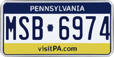 PA license plate MSB6974
