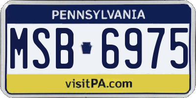 PA license plate MSB6975