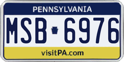 PA license plate MSB6976