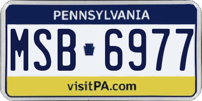 PA license plate MSB6977