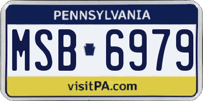 PA license plate MSB6979
