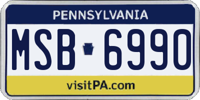 PA license plate MSB6990