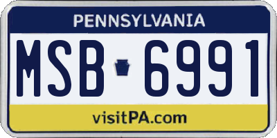 PA license plate MSB6991