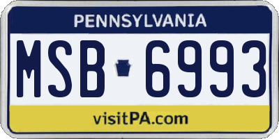 PA license plate MSB6993