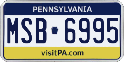 PA license plate MSB6995