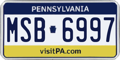 PA license plate MSB6997