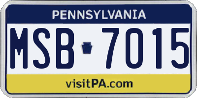 PA license plate MSB7015