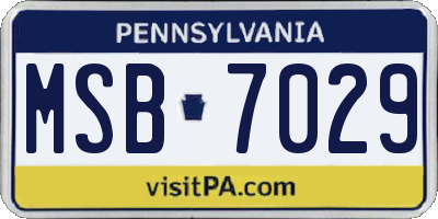 PA license plate MSB7029