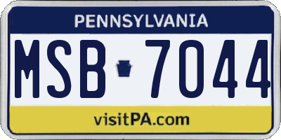 PA license plate MSB7044