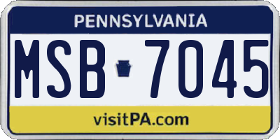 PA license plate MSB7045
