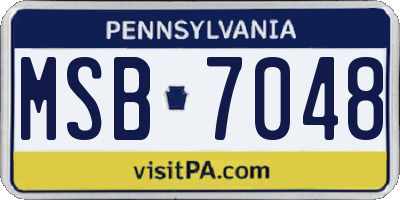 PA license plate MSB7048