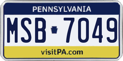 PA license plate MSB7049